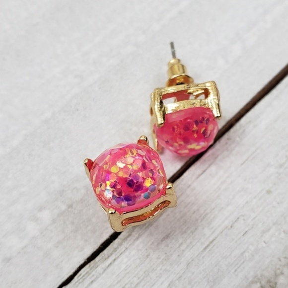 REVITALIZED Jewelry - 🌻 LAST ONE • Pink Glitter Earrings